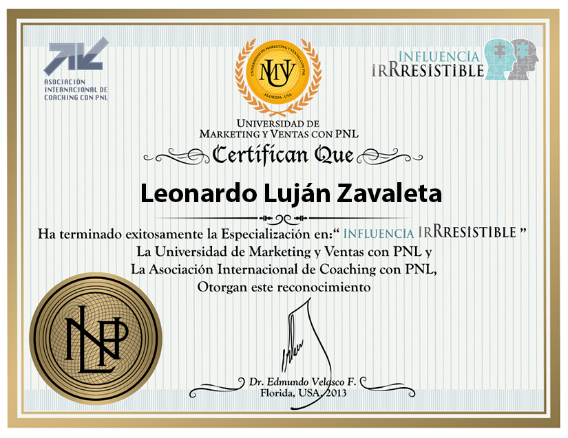 Certificado Influencia